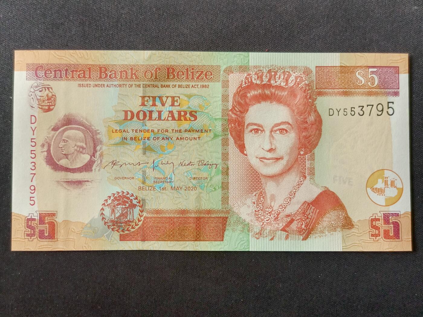 【游宝拍卖】丙午马年第14期 伯利兹-5元【2020年 全新UNC】