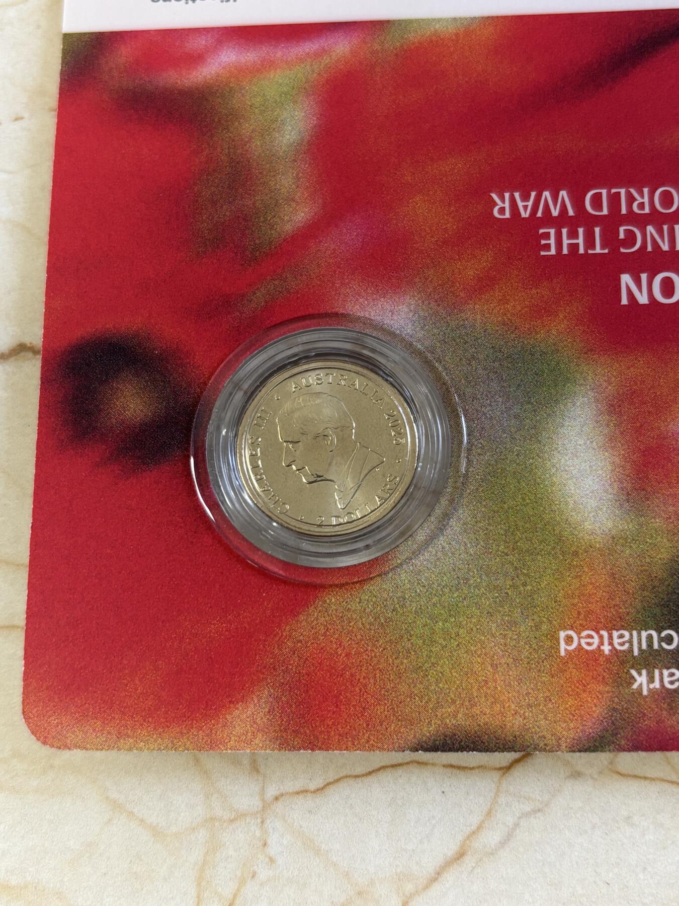 第194期拍卖 卡装澳大利亚2025年二战胜利80周年花卉彩色纪念铜币