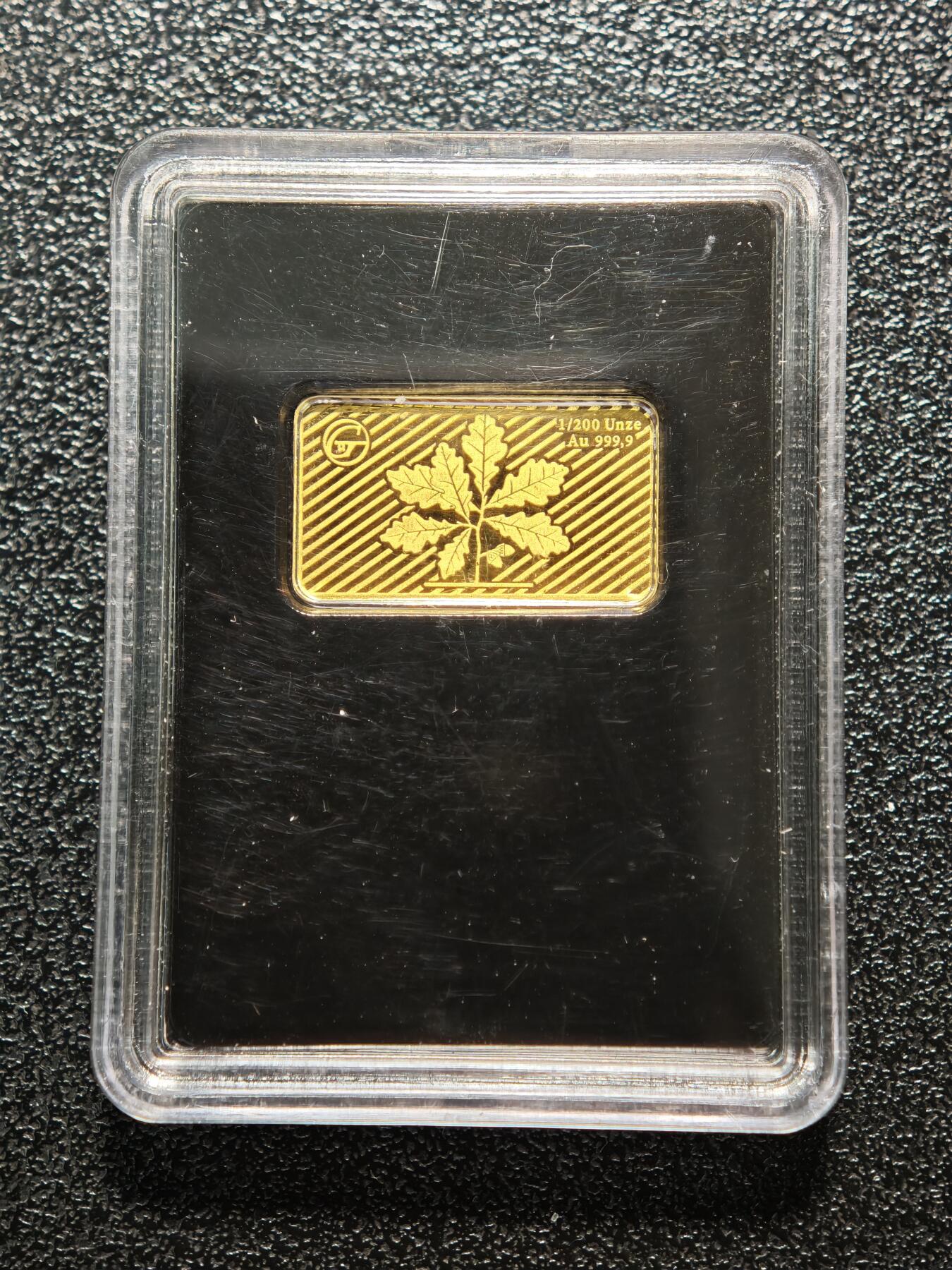 【德藏】世界币章拍卖第168期（拍品征集中~欢迎藏友联系） 20德国马克微型金钞 1/500盎司 999金 及 1/200盎司德国格言金章 999金