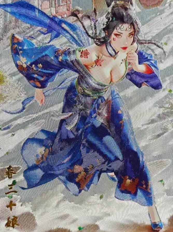 龙虎卡牌-七九场（满200元包邮，无佣金，每周六结拍，欢迎送拍） 粗闪+冷烫粗闪 奇点 灵魅仙踪 - 春三十娘 (红色+蓝色)