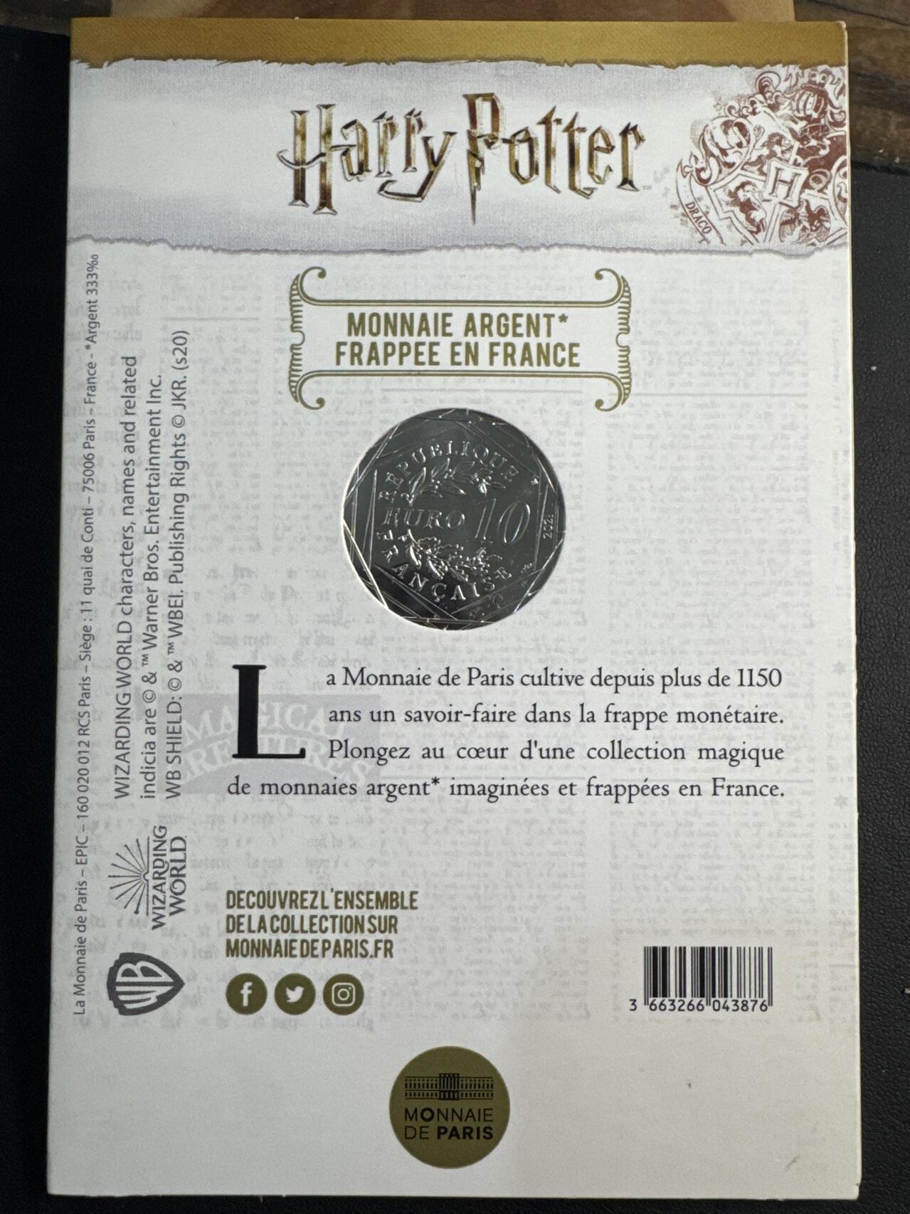 ❤️【币观天下】❤️ 第345期钱币拍卖场- 2026.3.20周五晚上6点半场 长期征集拍品  法国2021年哈利波特系列第18枚霍格沃茨城堡彩色银币卡册