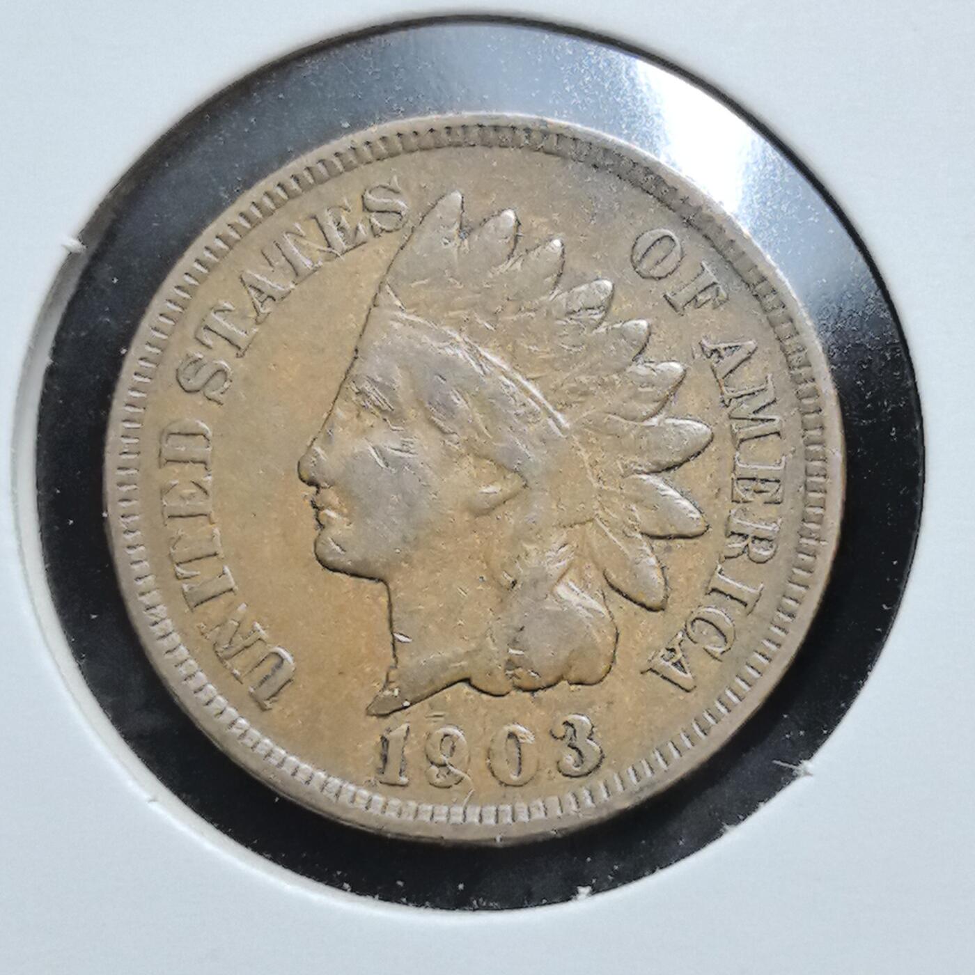 外国优质老铜币银币苏联纪念章，每周六晚九点倒数截拍，满百包邮可寄存，持续收拍 美国印第安人头像1903年1美分铜币，正面为印第安人头像，背面是花环与面值，是美国 20 世纪初经典铜质辅币，见证其近代工业与货币文化的发展。