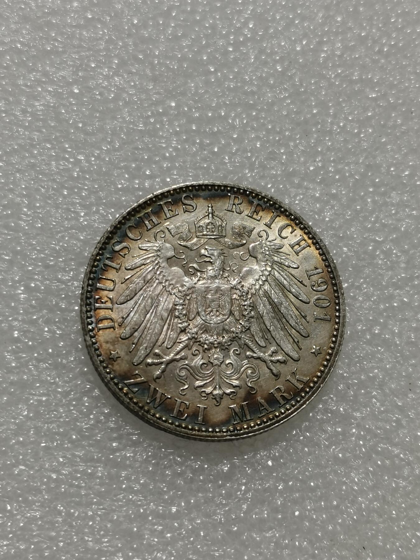 天下钱庄专场欢迎参拍 德国普鲁士建国200周年2马克银币