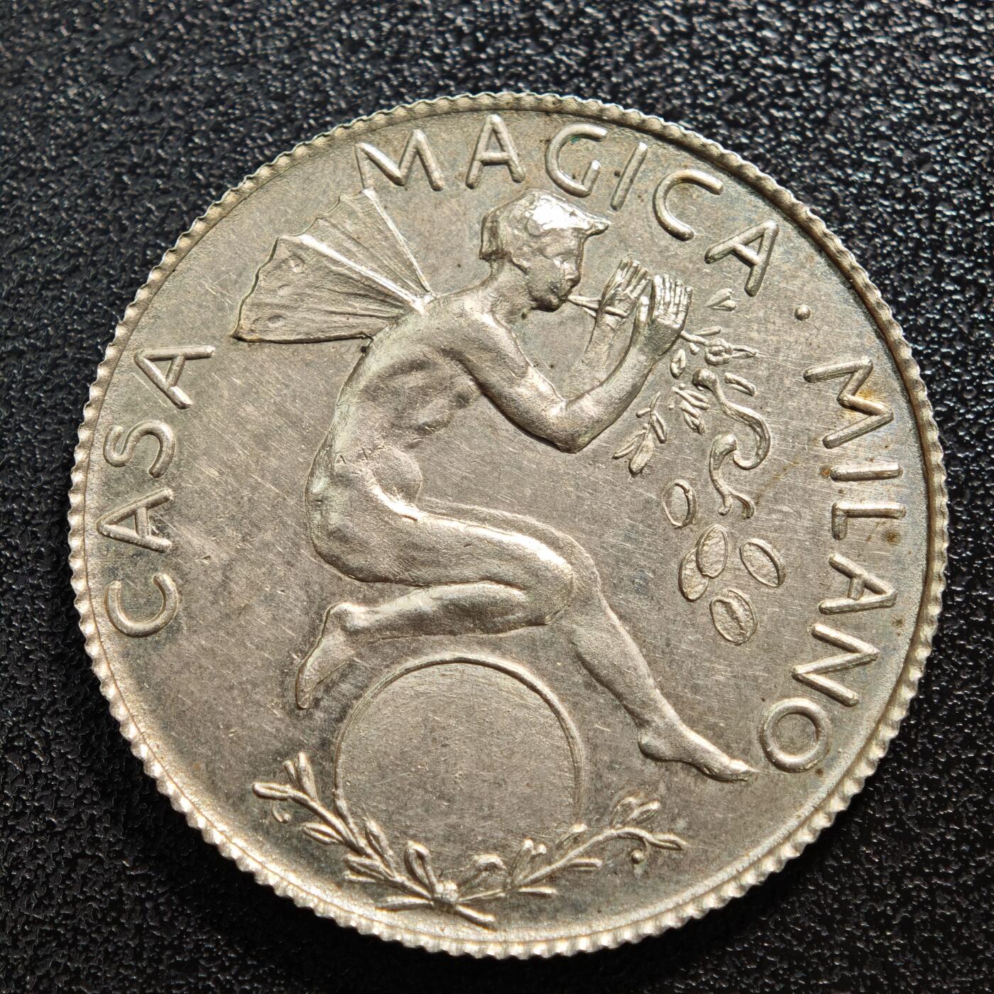 【德藏】世界币章拍卖第168期（拍品征集中~欢迎藏友联系） 20世纪 意大利米兰魔法之家合金纪念章 直径约：34.1mm；重约：12.6g