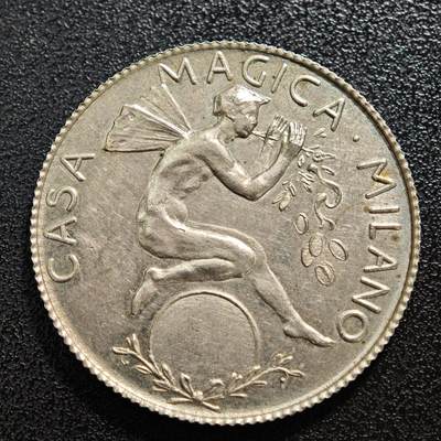 【德藏】世界币章拍卖第168期（拍品征集中~欢迎藏友联系） - 20世纪 意大利米兰魔法之家合金纪念章 直径约：34.1mm；重约：12.6g