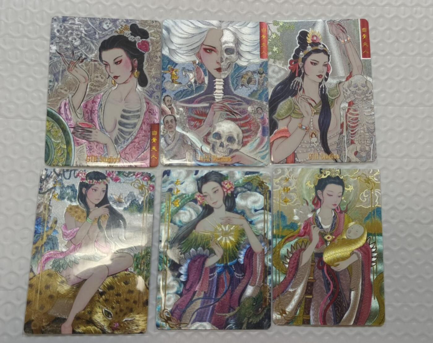 龙虎卡牌-七九场（满200元包邮，无佣金，每周六结拍，欢迎送拍） 粗闪6张 百里卡牌 非严 - 女鬼一套 