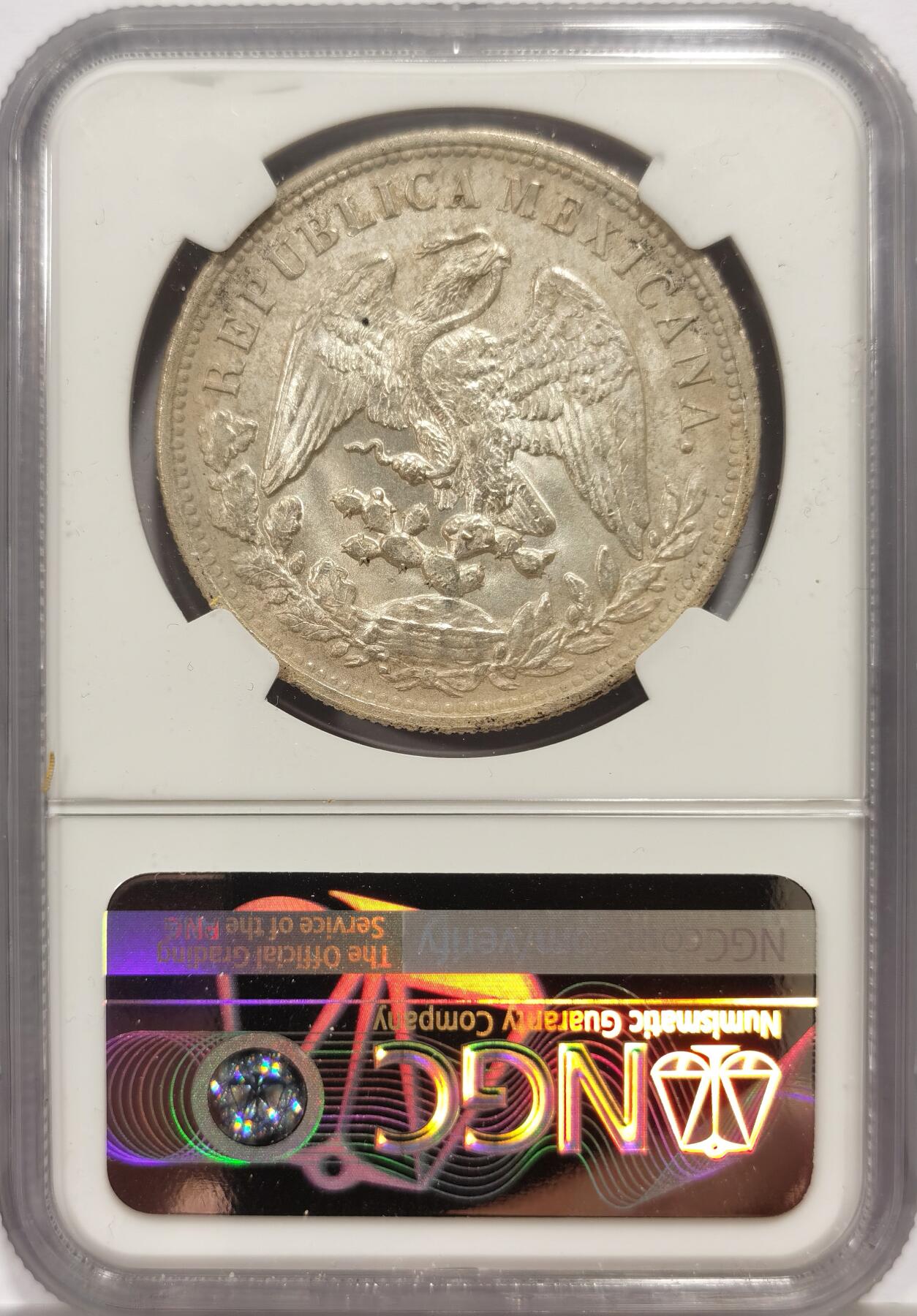 博洋堂世界钱币拍卖第165期（全场包邮） NGC UNCD 墨西哥1898年MO AM直边鹰洋，面值1比索，表面污渍