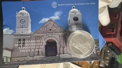 ❤️【币观天下】❤️ 第345期钱币拍卖场- 2026.3.20周五晚上6点半场 长期征集拍品  - 秘鲁2025年塔拉塔省回归秘鲁100周年纪念银币，33克大银币，含银量0.925含纯银31.1克