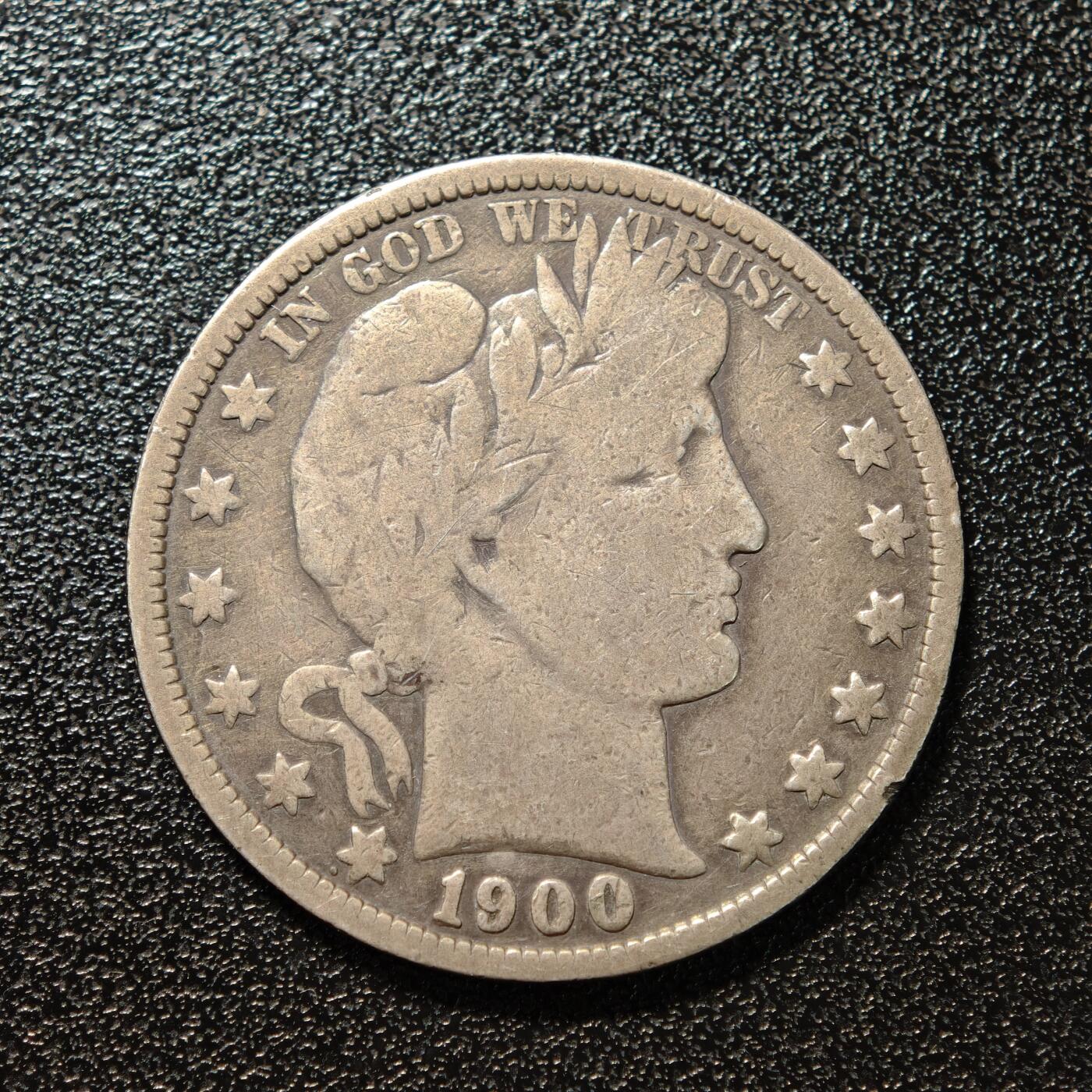 【德藏】世界币章拍卖第168期（拍品征集中~欢迎藏友联系） 1900年 美国巴伯尔半美元银币 直径约：29mm；重约：11.8g