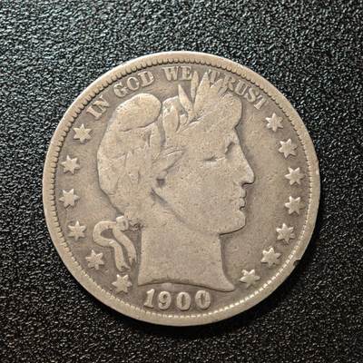 【德藏】世界币章拍卖第168期（拍品征集中~欢迎藏友联系） - 1900年 美国巴伯尔半美元银币 直径约：29mm；重约：11.8g