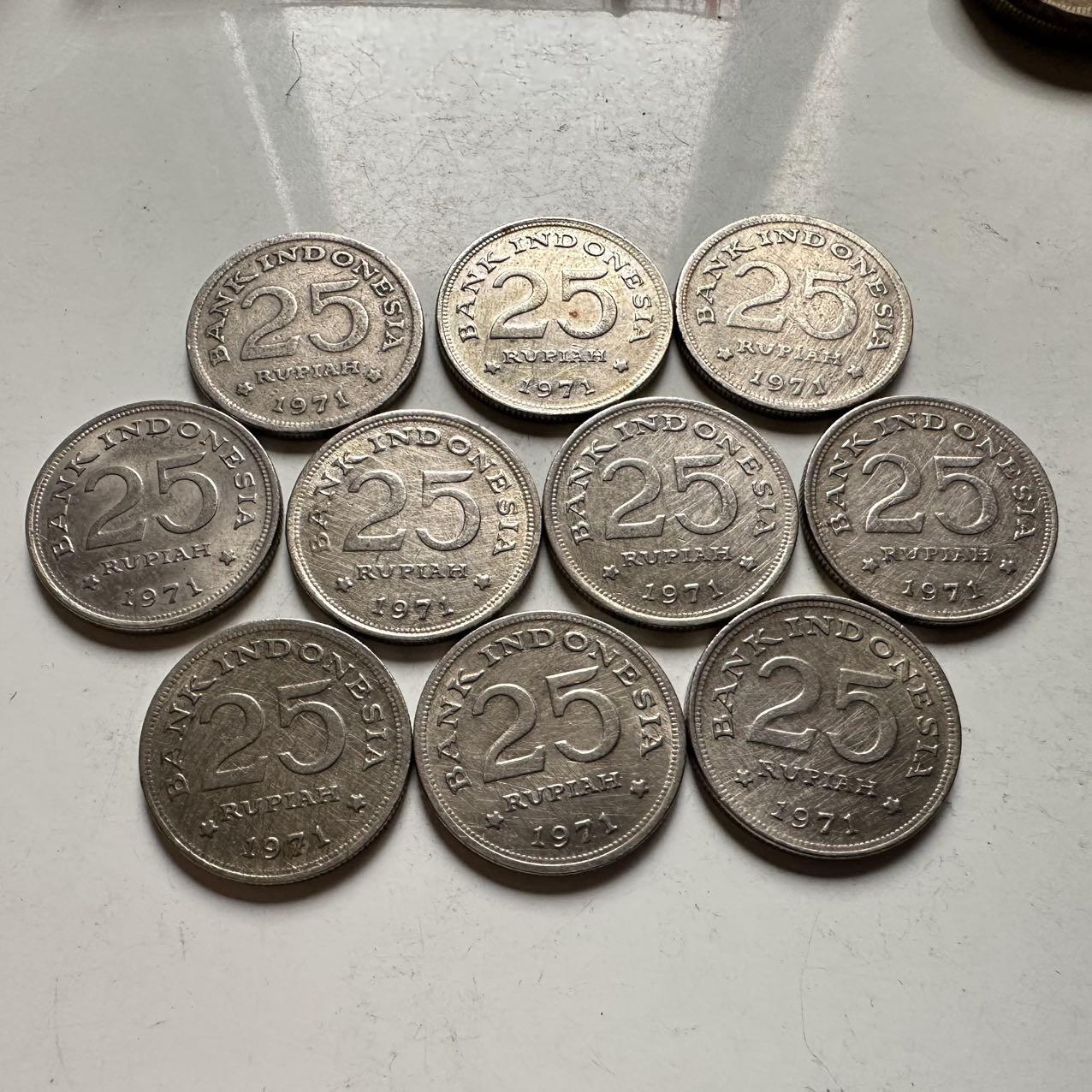 🌹外币初藏🌹🐯2026年第31场   每周二四六晚8️⃣点 接代拍 印度尼西亚1971年 极乐鸟 25卢比 10枚