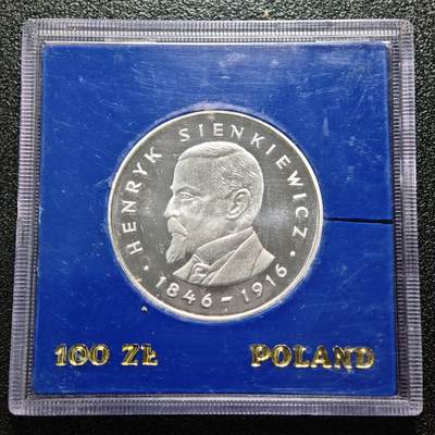 【德藏】世界币章拍卖第168期（拍品征集中~欢迎藏友联系） - 1977年 波兰显克维奇100兹罗提纪念银币 直径约：32mm；重约：16.5g