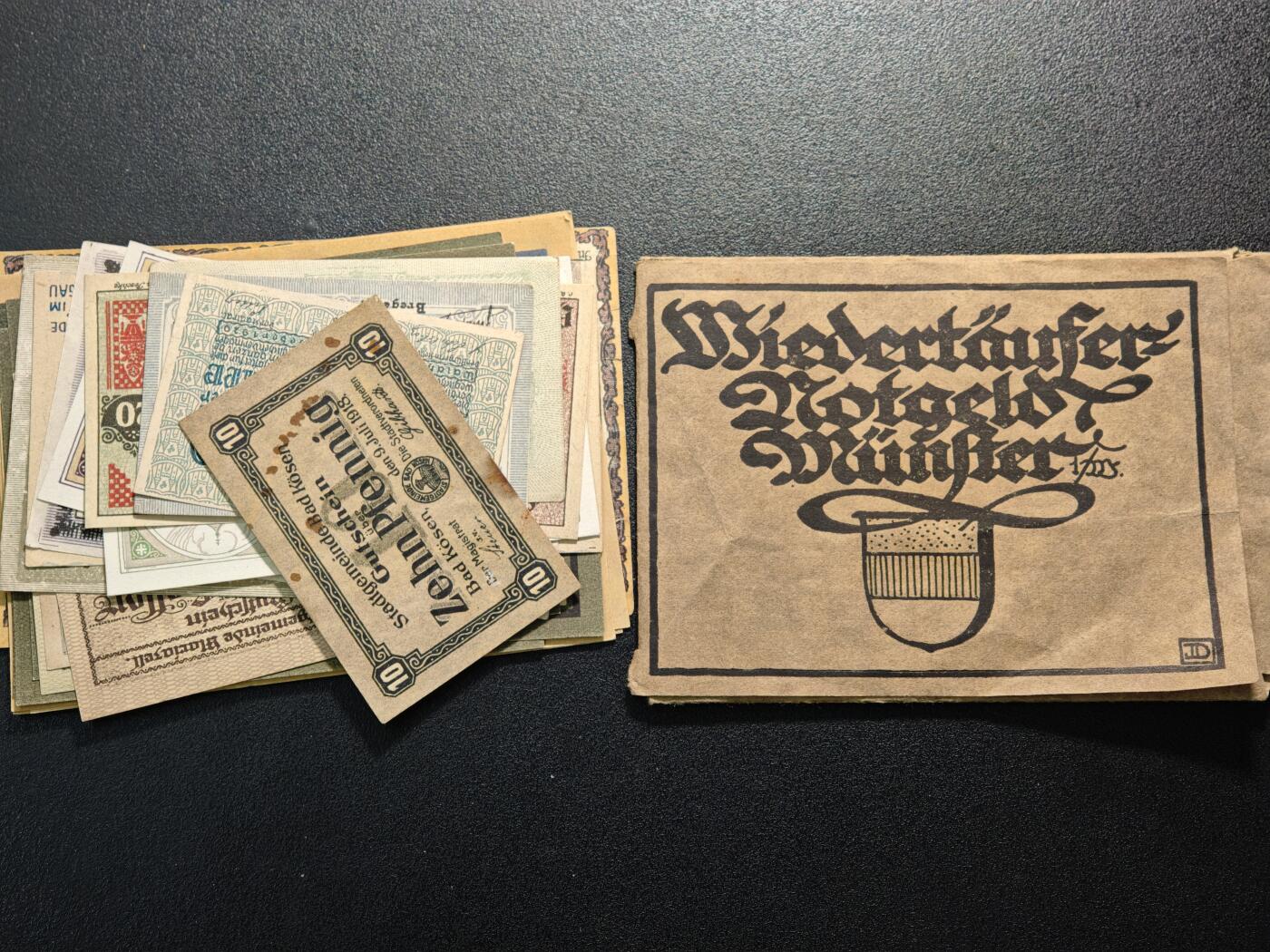 【德藏】世界币章拍卖第168期（拍品征集中~欢迎藏友联系） 德国紧急时期明斯特地区等纸币27张 及 德国50马克纸币 大票幅