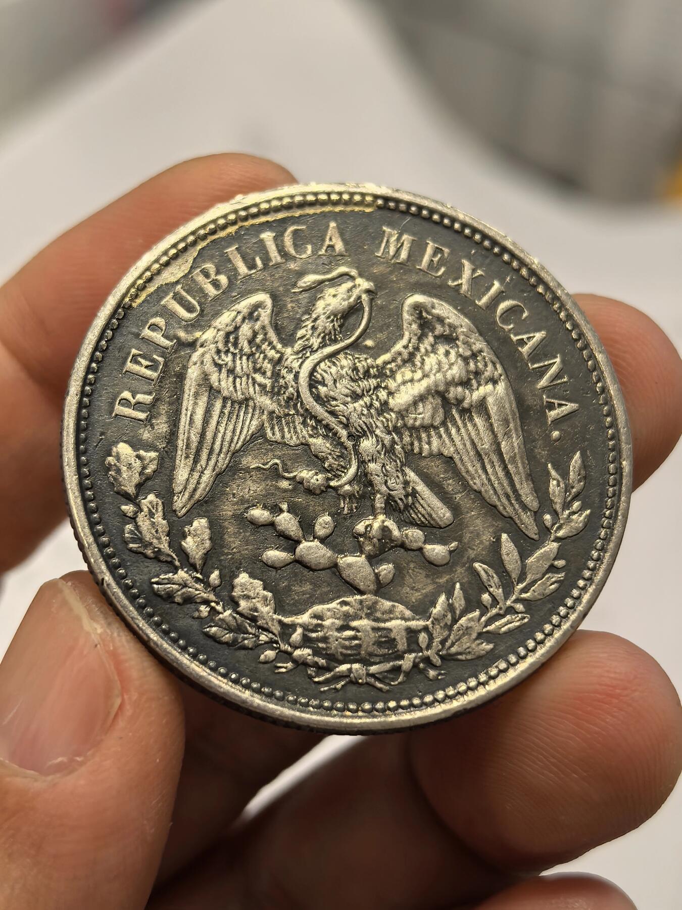 博洋堂世界钱币拍卖第165期（全场包邮） 墨西哥1902年Mo AM版直边鹰洋 双面均匀黑包浆