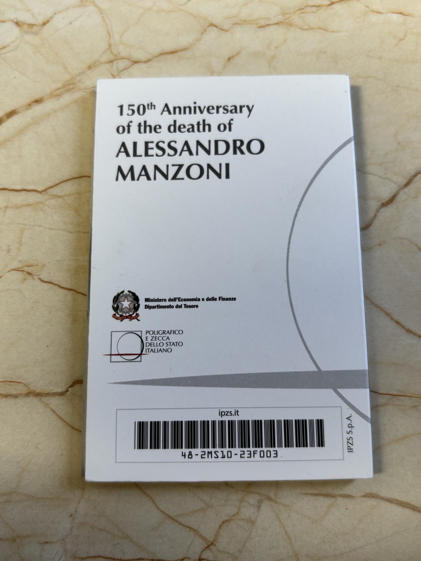 第194期拍卖 卡装意大利2023年人物曼佐尼2欧双色纪念币