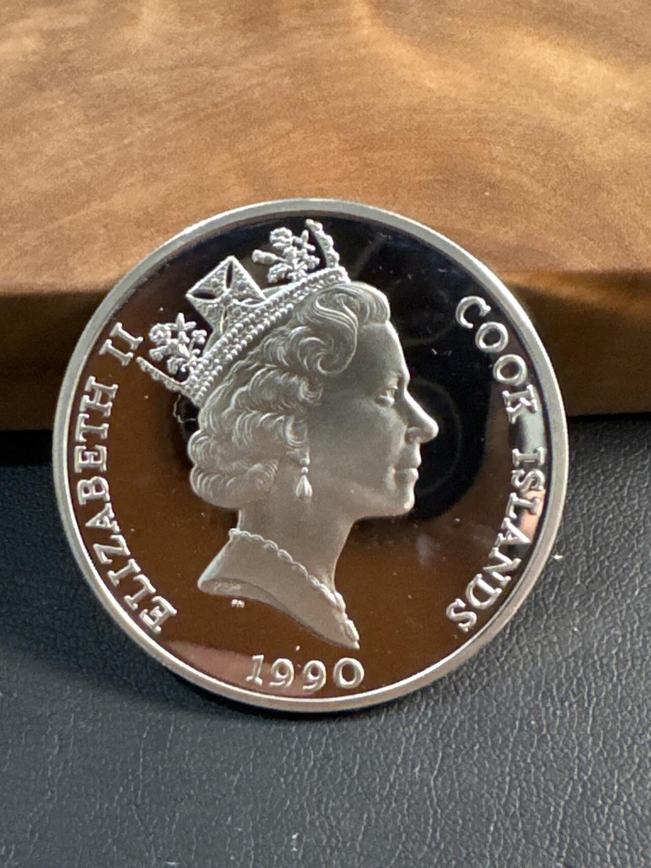 ❤️【币观天下】❤️ 第345期钱币拍卖场- 2026.3.20周五晚上6点半场 长期征集拍品  1990库克群岛 50 Dollars 老虎银币