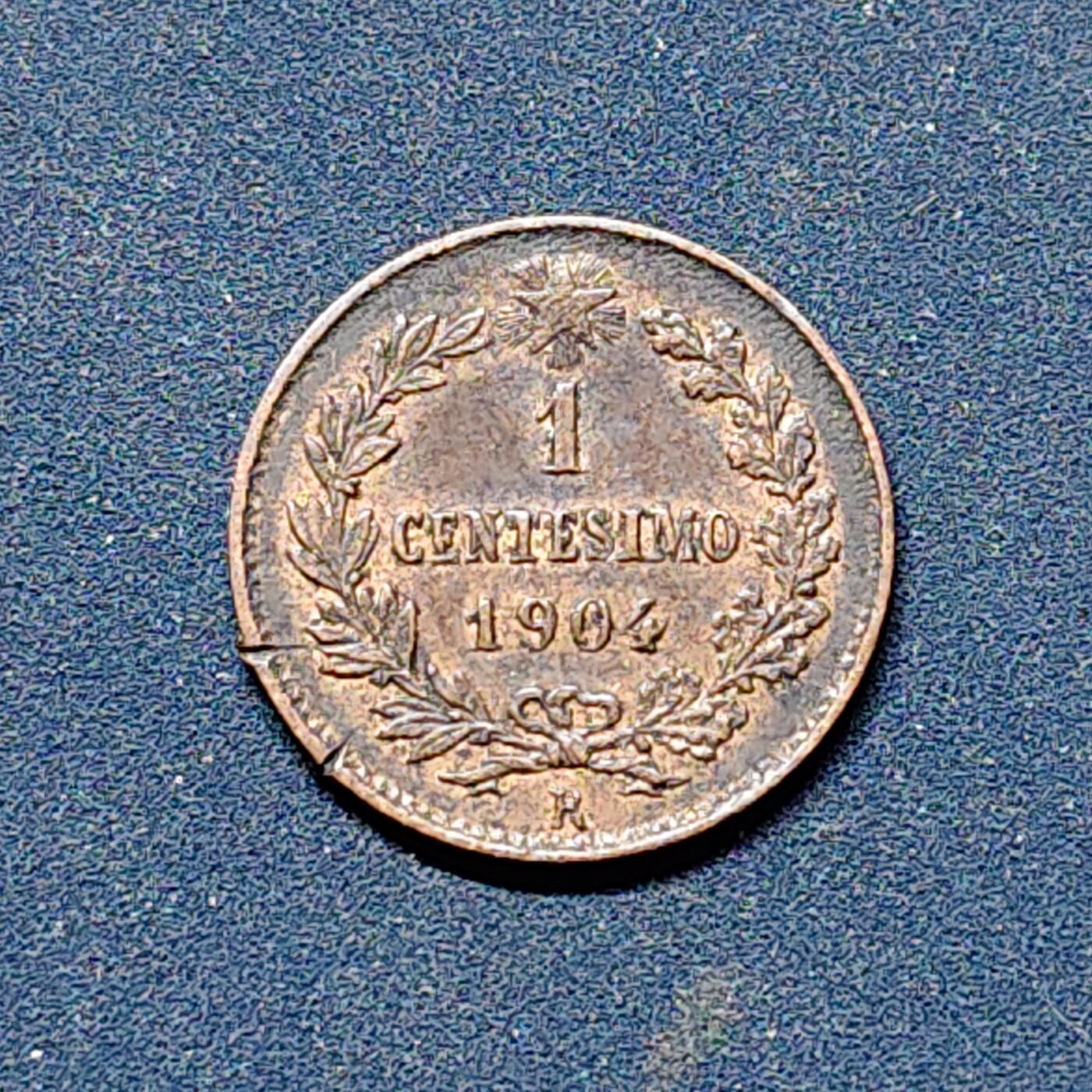 【全场包邮】纯粹捡漏拍512场 意大利1904年艾曼努尔三世1分铜币