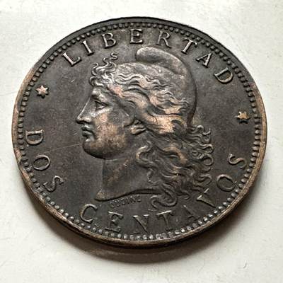 🌹外币初藏🌹🐯2026年第30场   每周二四六晚8️⃣点 接代拍 - 阿根廷 1891年 自由女神 2分铜币 a