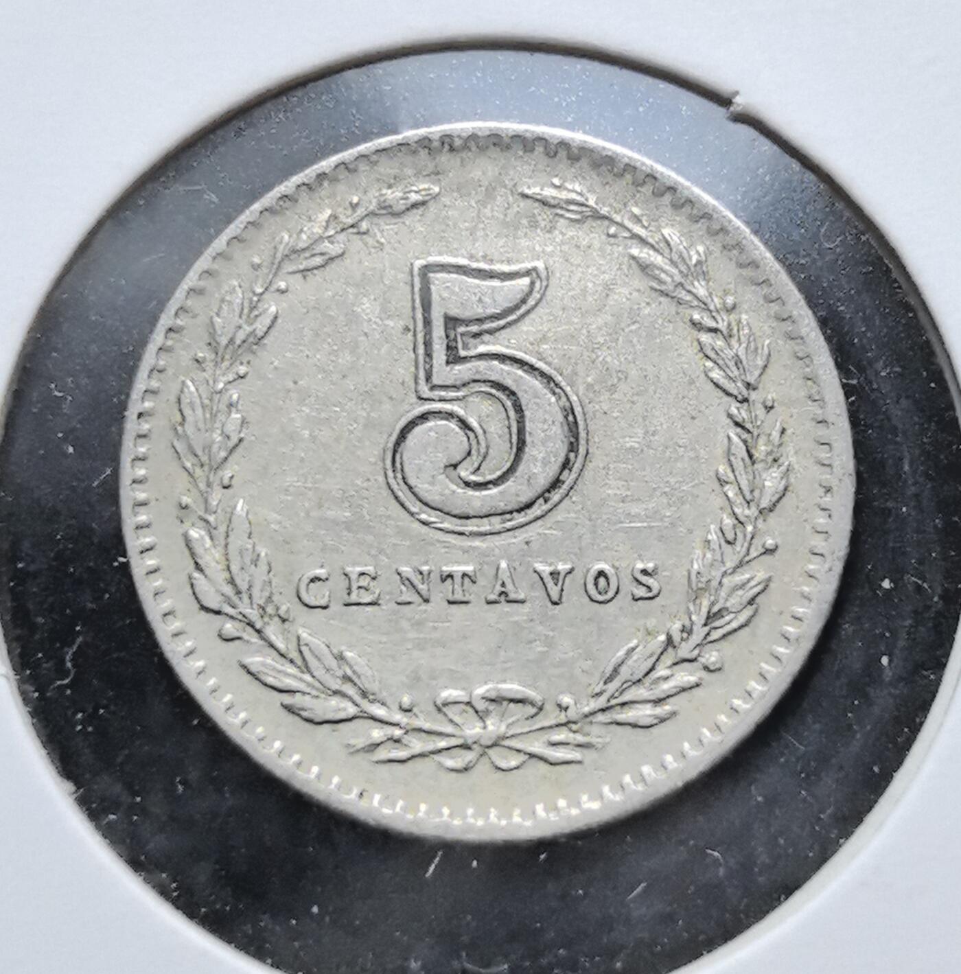 外国优质老铜币银币苏联纪念章，每周六晚九点倒数截拍，满百包邮可寄存，持续收拍 阿根廷1898年5分，正面为自由女神头像与国名，背面是花环与面值，见证了阿根廷近代货币体系与南美独立后的经济发展，是 19 世纪末拉美钱币的典型代表。