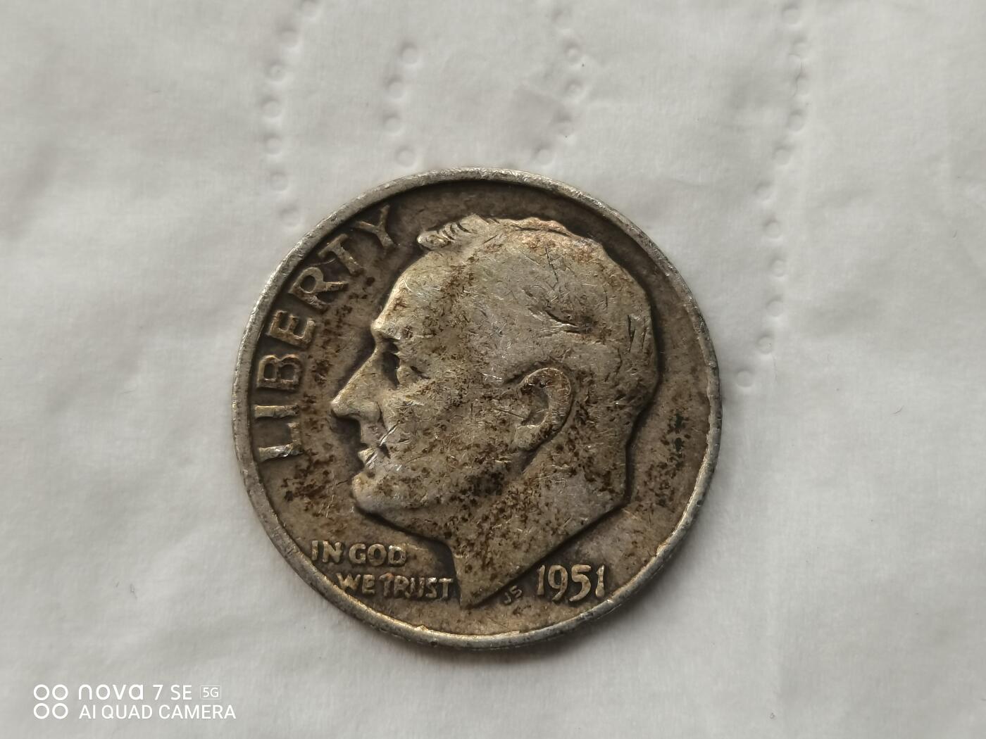 银币 1951年美国10分银币