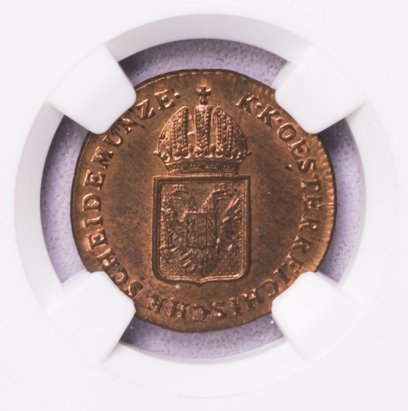 NGC-MS62/63/64RB 1816奥地利铜币三枚套