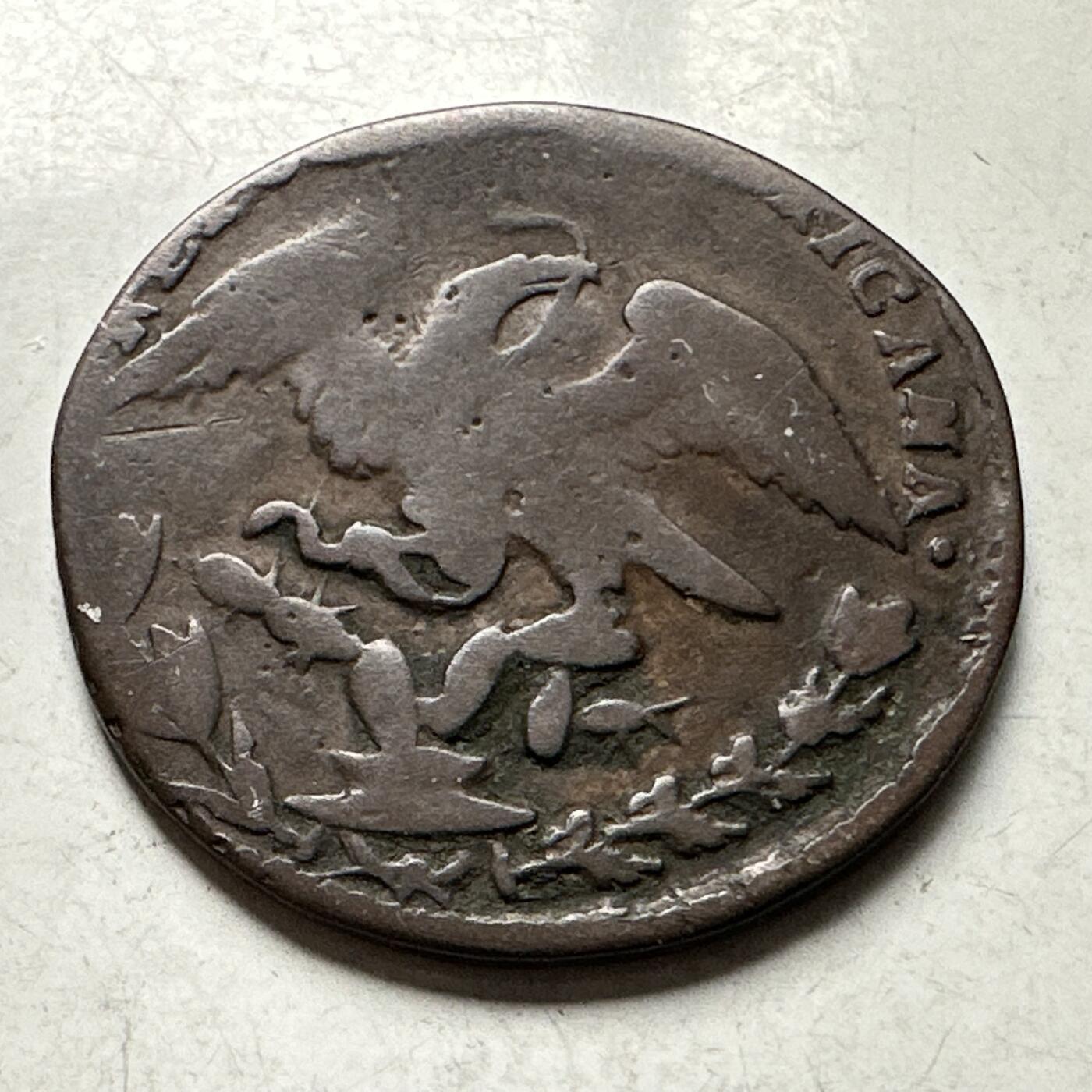 🌹外币初藏🌹🐯2026年第30场   每周二四六晚8️⃣点 接代拍 墨西哥 1833年 第一共和国 1/4瑞尔铜币 25.6mm