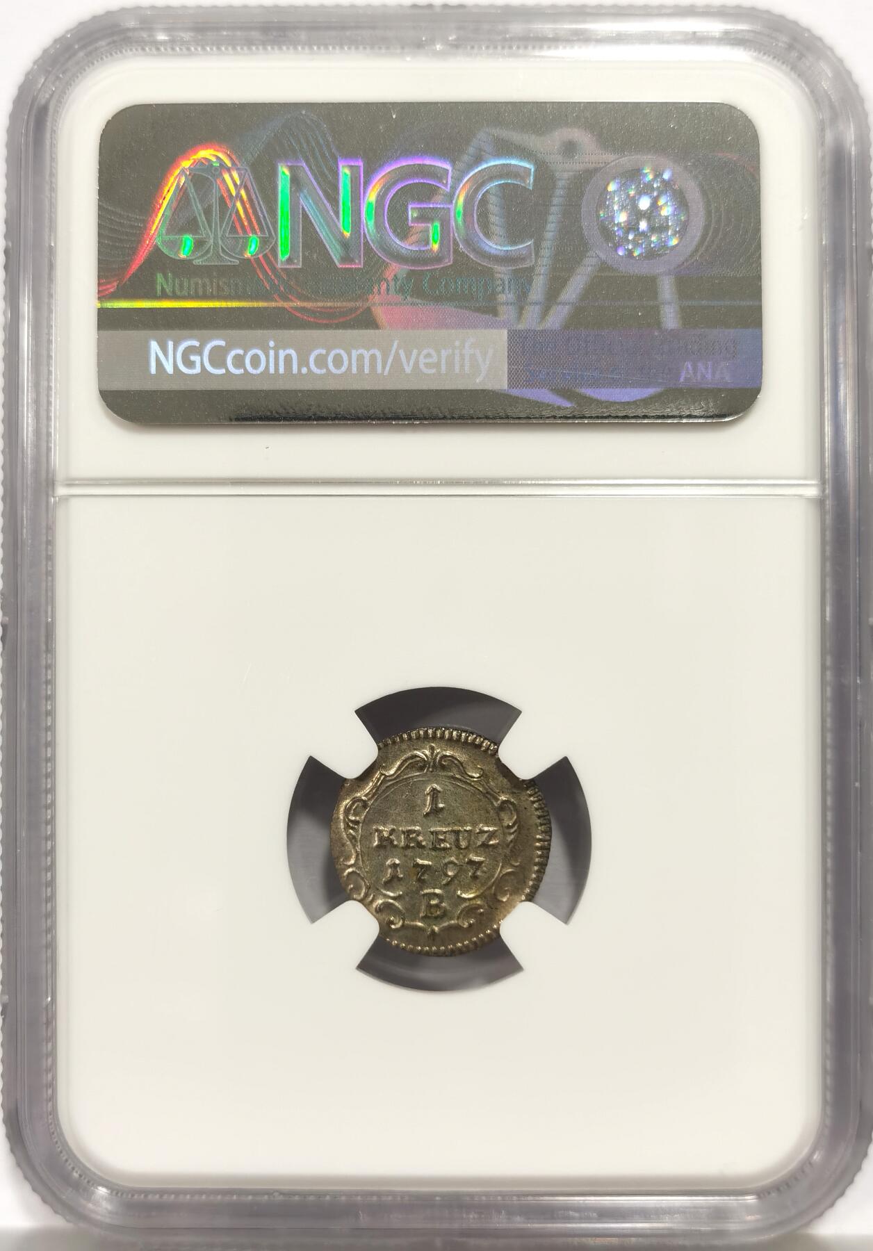 博洋堂世界钱币拍卖第165期（全场包邮） NGC MS63 德国普鲁士1797年1克鲁泽银币