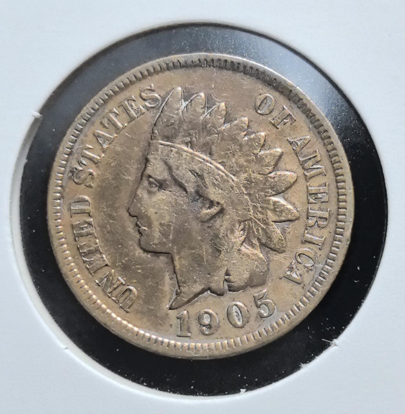 外国优质老铜币银币苏联纪念章，每周六晚九点倒数截拍，满百包邮可寄存，持续收拍 美国印第安人头像1905年1美分铜币，正面为印第安人头像，背面是花环与面值，是美国 20 世纪初经典铜质辅币，见证其近代工业与货币文化的发展。