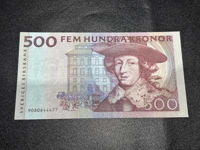 《外钞收藏家》第六百一十九期（精品场）（长期征集拍品、欢迎藏友们联系合作） - 瑞典500克朗 红色卡尔 全新