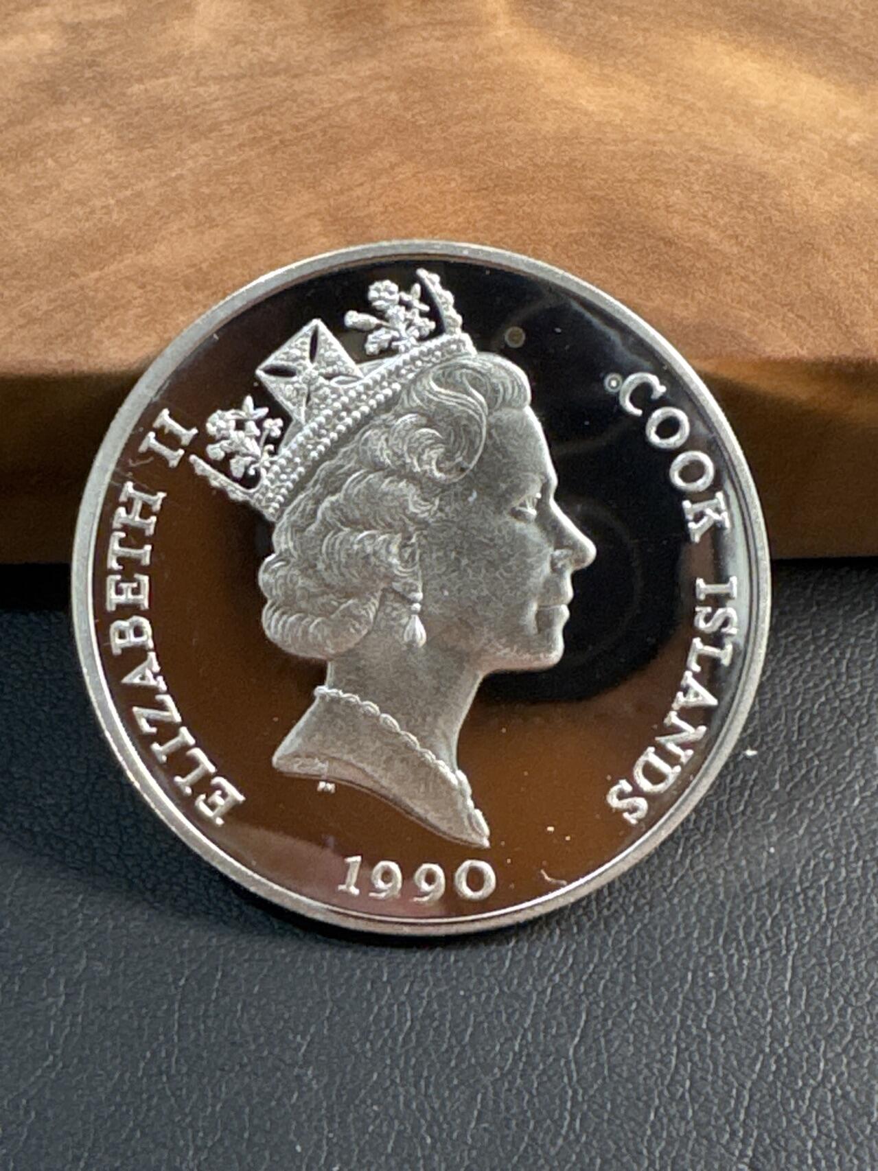 ❤️【币观天下】❤️ 第345期钱币拍卖场- 2026.3.20周五晚上6点半场 长期征集拍品  1990库克群岛 50 Dollars 非洲大象银币