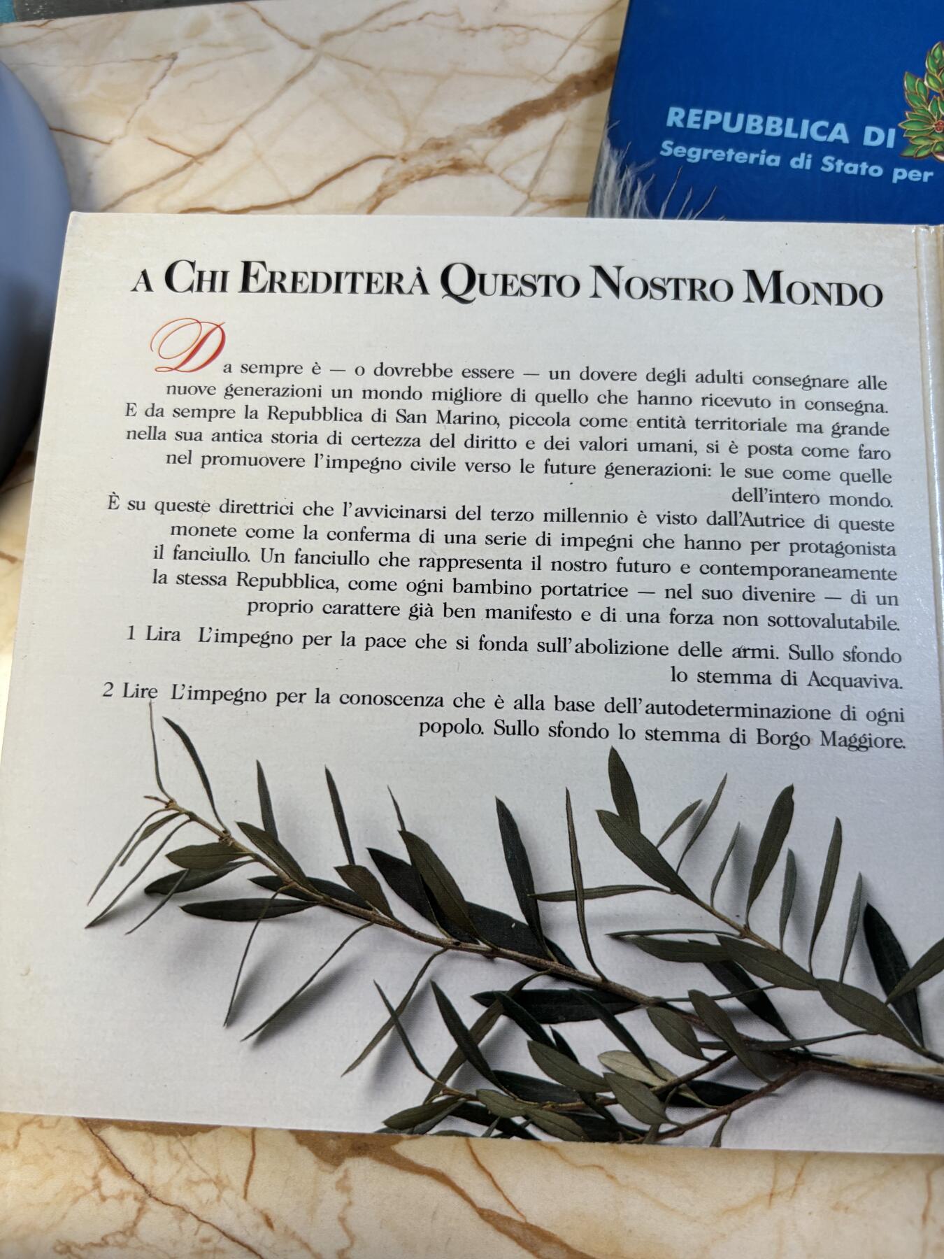 第194期拍卖 卡装圣马力诺1995年10枚纪念币套装花卉银币，835银，14.6克
