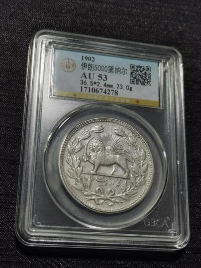 天下钱庄专场欢迎参拍 - 伊朗狮子弯刀银币