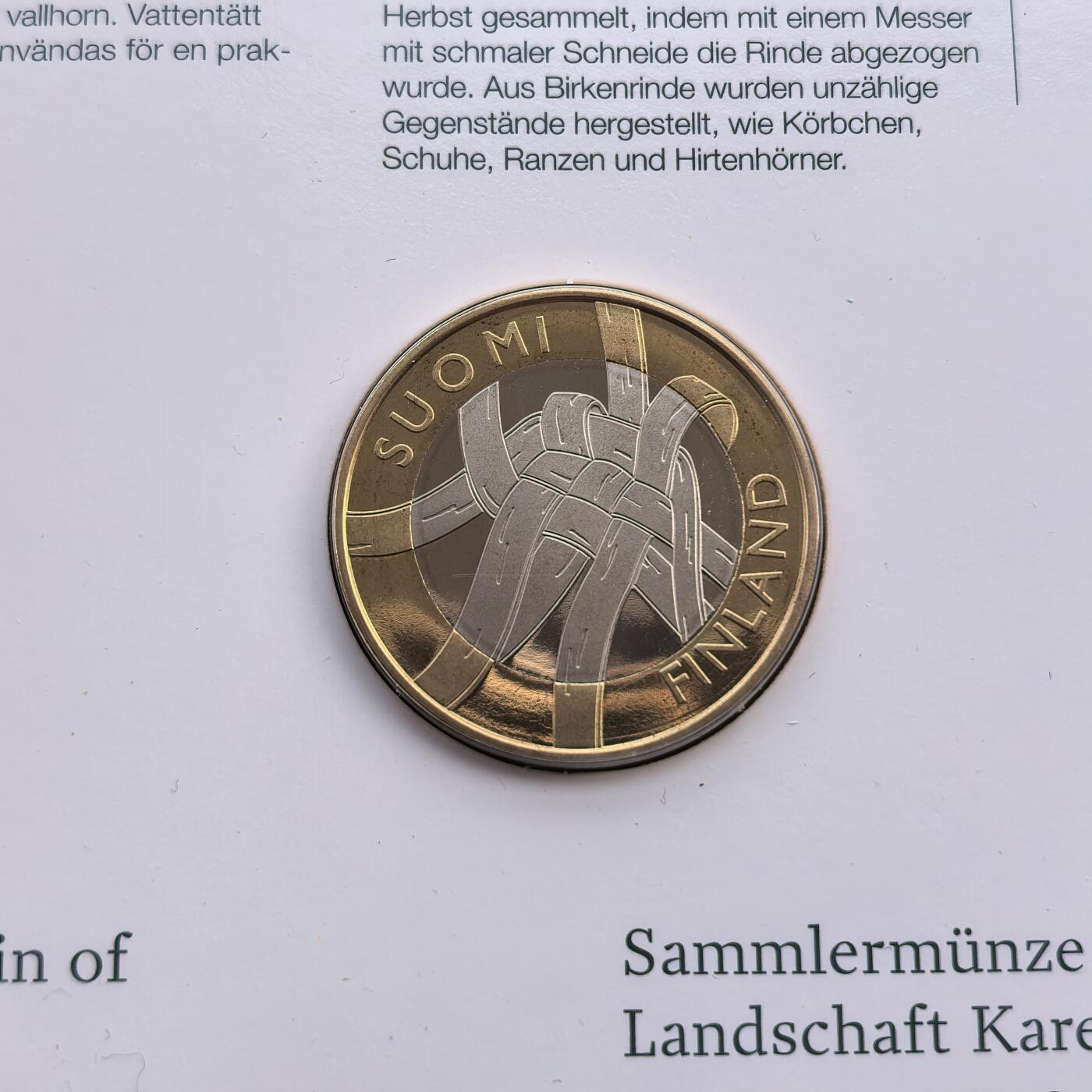 道一币馆币章第一百七十场 原包装 芬兰2011年卡累利阿省5欧元精制纪念币
