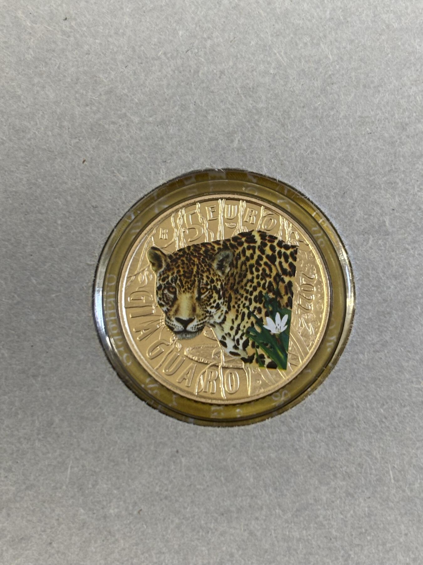 第194期拍卖 卡装意大利2022年动物园系列夜光捷豹精制纪念币