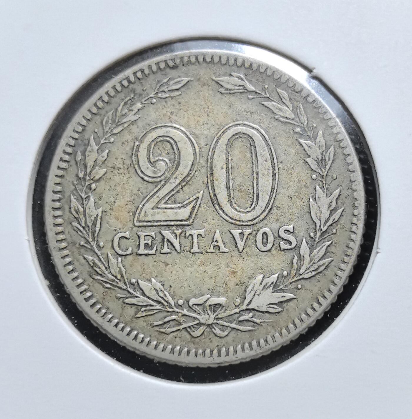 外国优质老铜币银币苏联纪念章，每周六晚九点倒数截拍，满百包邮可寄存，持续收拍 阿根廷1897年20分，正面为自由女神头像与国名，背面是花环与面值，见证了阿根廷近代货币体系与南美独立后的经济发展，是 19 世纪末拉美钱币的典型代表。