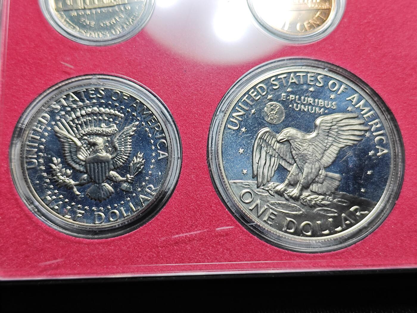 KK钱币收藏小铺   套币专场 2月预留时间 周末发货  1973美国大小面值清年一套 含艾克大一元精制