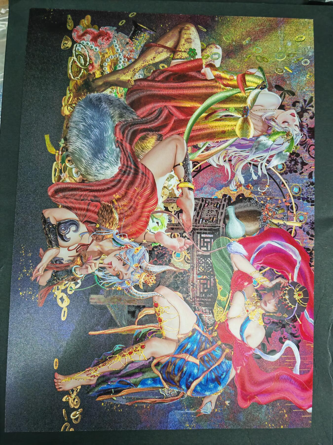 阳大大卡牌拍卖第105期（持续收拍品，周五晚上九点截拍，进群福利早知道） 【A4限编粗闪】焱卡文化-刷子 牛魔王+铁扇公主+玉面狐狸 限编138/300