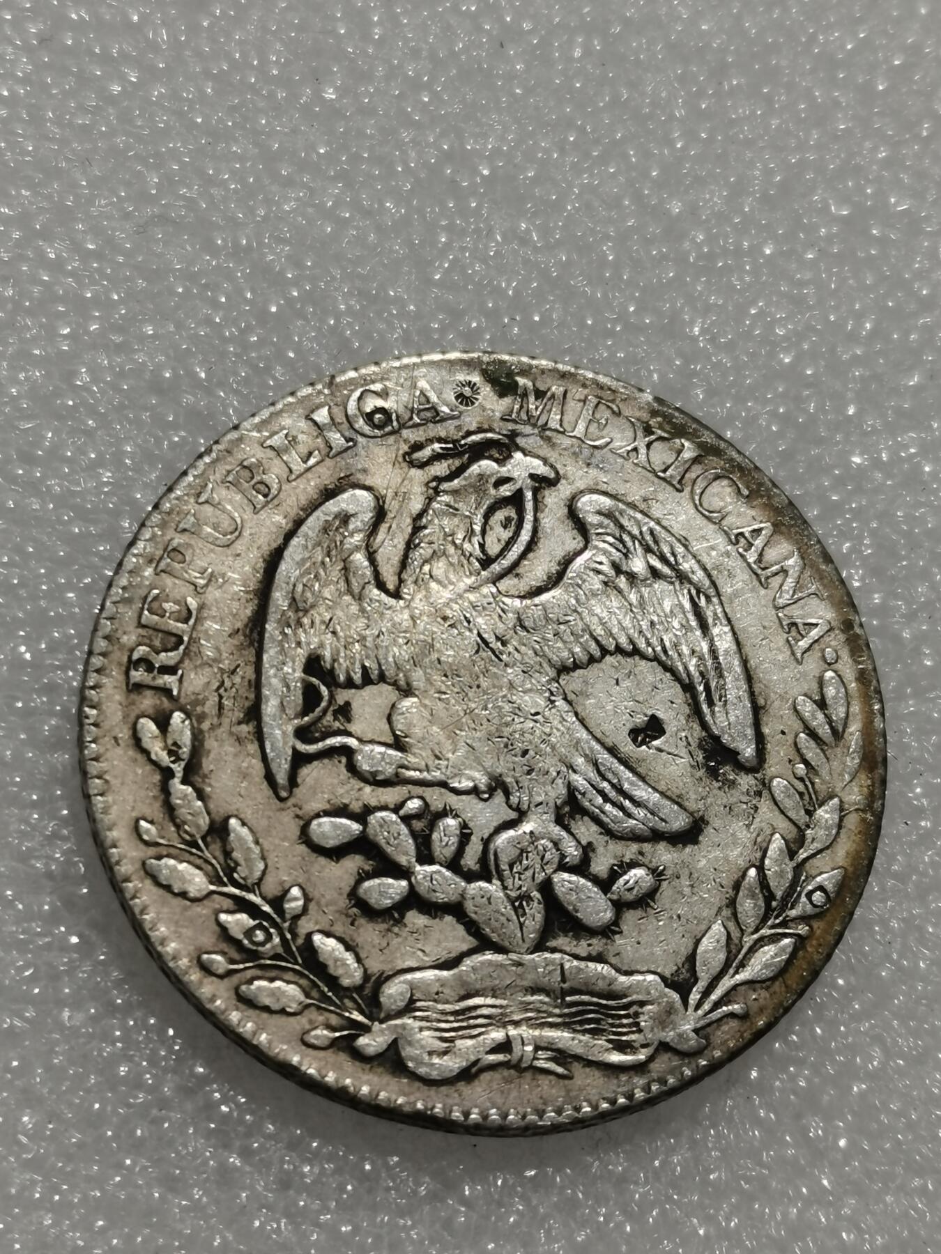 天下钱庄专场欢迎参拍 1869墨西哥鹰洋，有戳