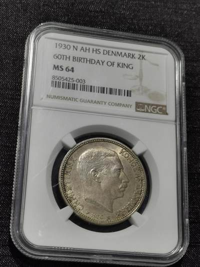 天下钱庄专场欢迎参拍 - NGC MS64 丹麦2克朗银币