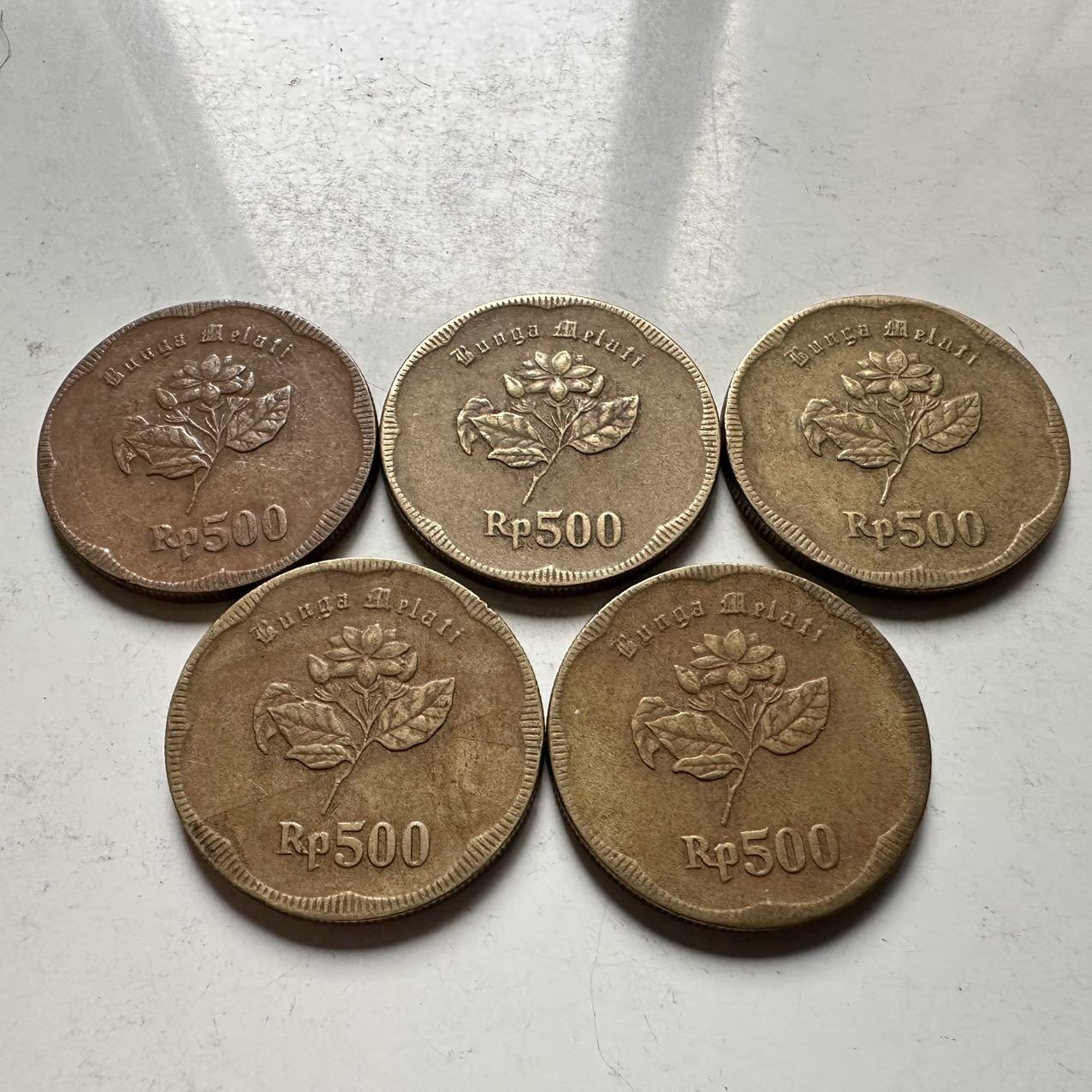 🌹外币初藏🌹🐯2026年第31场   每周二四六晚8️⃣点 接代拍 印度尼西亚1992年500卢比 茉莉花版5枚