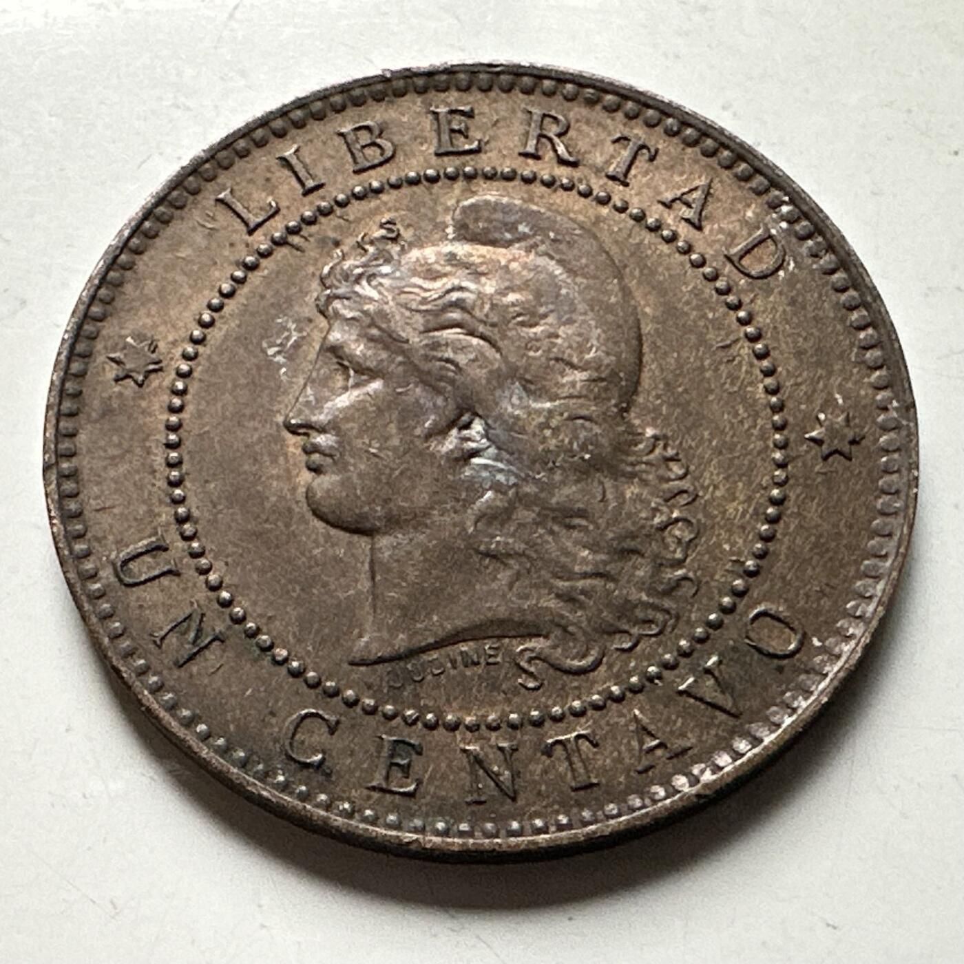 🌹外币初藏🌹🐯2026年第30场   每周二四六晚8️⃣点 接代拍 阿根廷 1893年 自由女神 1分铜币