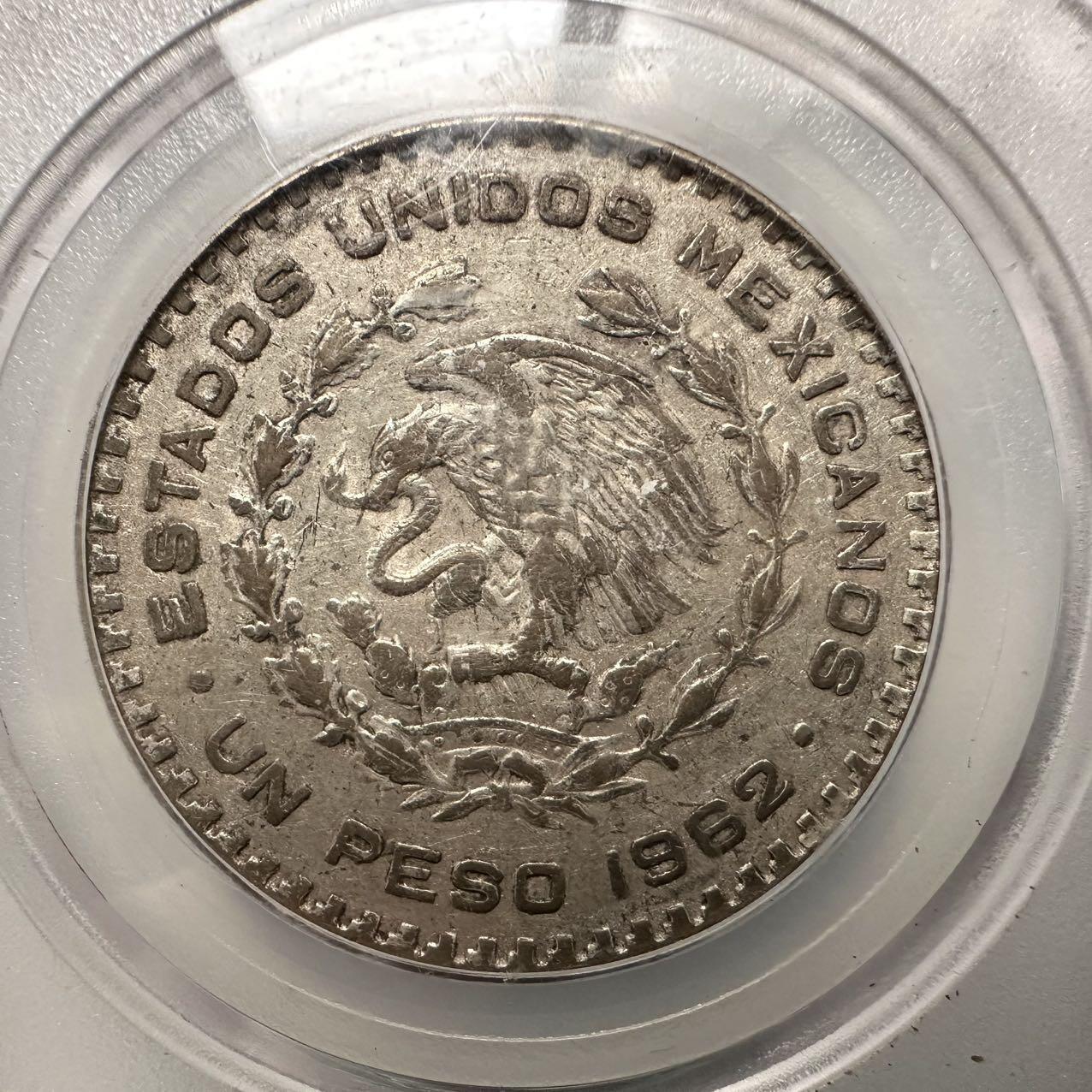🌹外币初藏🌹🐯2026年第31场   每周二四六晚8️⃣点 接代拍 墨西哥1962年一比索 低银大银币 壳裂