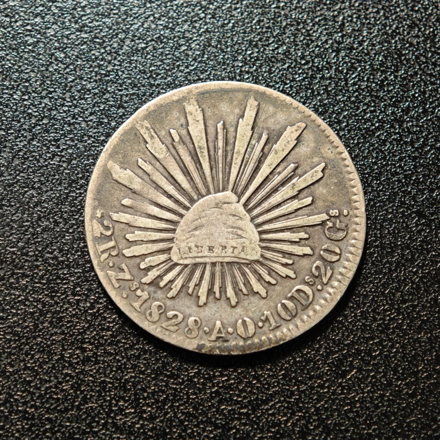 【德藏】世界币章拍卖第168期（拍品征集中~欢迎藏友联系） 1828年 墨西哥2R银币 直径约：25.6mm；重约：6.5g