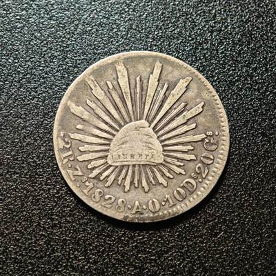【德藏】世界币章拍卖第168期（拍品征集中~欢迎藏友联系） - 1828年 墨西哥2R银币 直径约：25.6mm；重约：6.5g