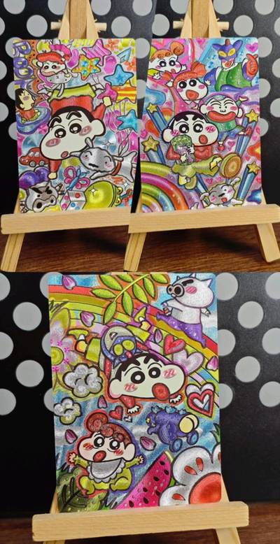 龙虎卡牌-七九场（满200元包邮，无佣金，每周六结拍，欢迎送拍） - 粗闪3张 奇点 蜡笔小新