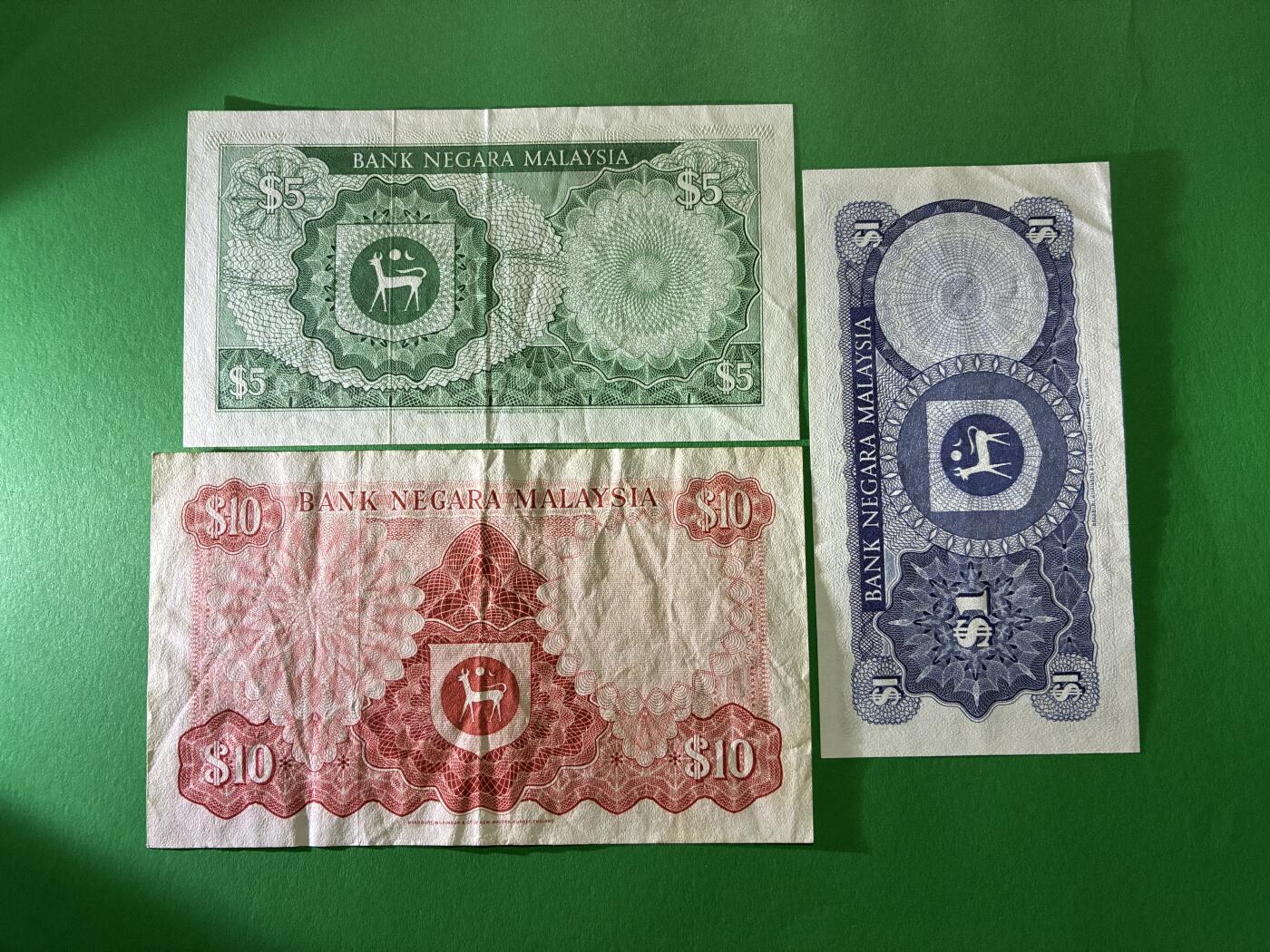 咖啡豆•收藏 2026年Mar_24th世界各国纸币拍卖 5枚 马来西亚 1-50林吉特 美品F-AU 外国 亚洲纸币