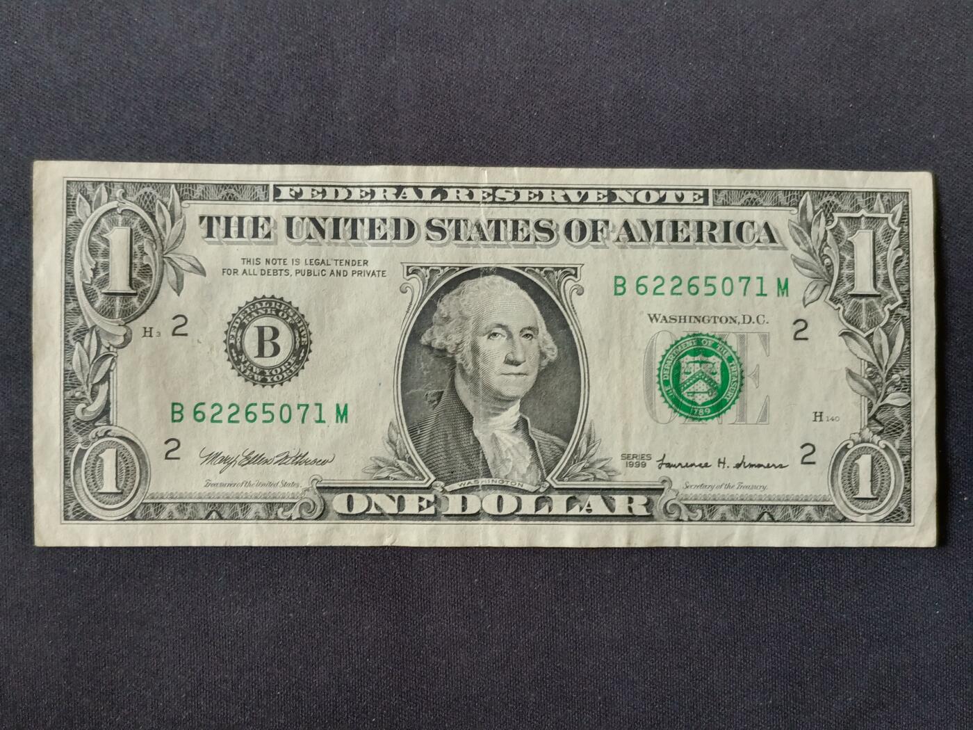 【游宝拍卖】丙午马年第14期 美国-1美元【SERIES-1999 流通品相】