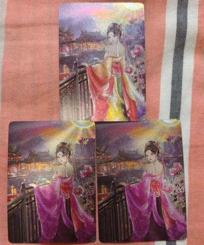 龙虎卡牌-七九场（满200元包邮，无佣金，每周六结拍，欢迎送拍） - 粗闪3张 百相豪侠录 李师师 (二原色 一异色)