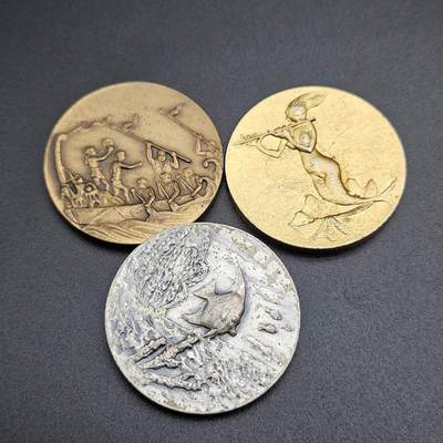 0元起拍勋章 第340期 咸鱼国勋章拍卖专场 3月22日（周日）下午6：00开始 - 海洋博览会徽章三个