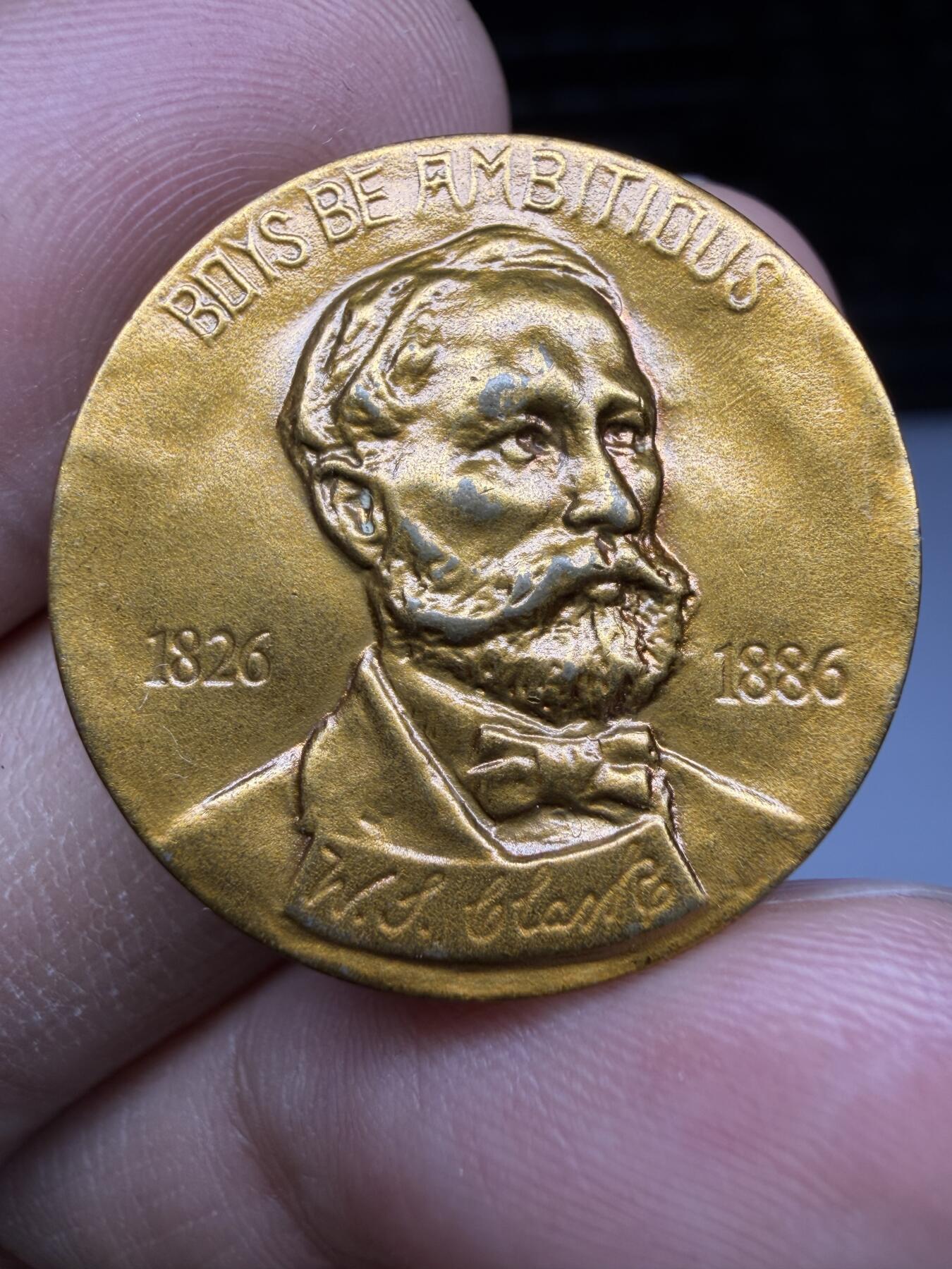 2026年集古藏今外币拍卖第三期-第5场—（总第315拍），可以寄存60天，满160元包邮。 纪念克拉克博士对北海道开发与教育的贡献，近代日美教育交流见证纪念章，直径26毫米